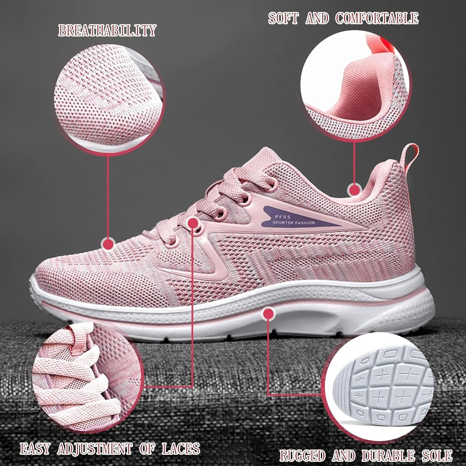 Women’s Lightweight Walking Shoes – Breathable, Non-Slip Sneakers for Running, Gym & Everyday Wear