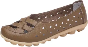 Womens Loafers Comfortable Orthopedic Breathable Leather Soft Sole Flats Driving Walking Casual Slip On Penny Shoes