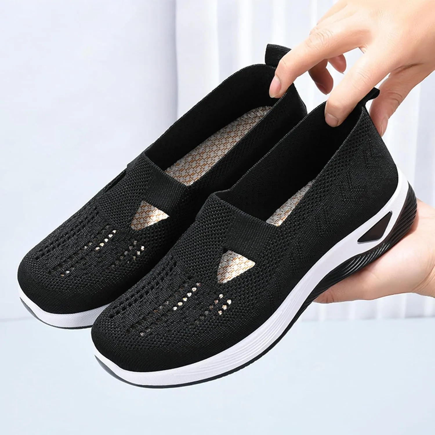 Womens Orthopedic Casual Shoes Slip On Walking Sneakers with Arch Support Comfortable Loafers for Plantar Fasciitis Relief Foot Heel Pain Diabetic Feet