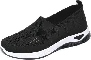 Womens Orthopedic Casual Shoes Slip On Walking Sneakers with Arch Support Comfortable Loafers for Plantar Fasciitis Relief Foot Heel Pain Diabetic Feet