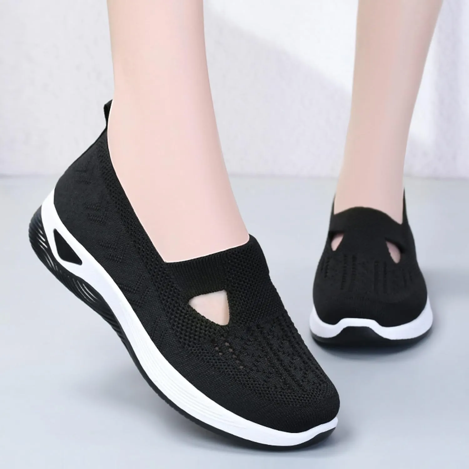Womens Orthopedic Casual Shoes Slip On Walking Sneakers with Arch Support Comfortable Loafers for Plantar Fasciitis Relief Foot Heel Pain Diabetic Feet