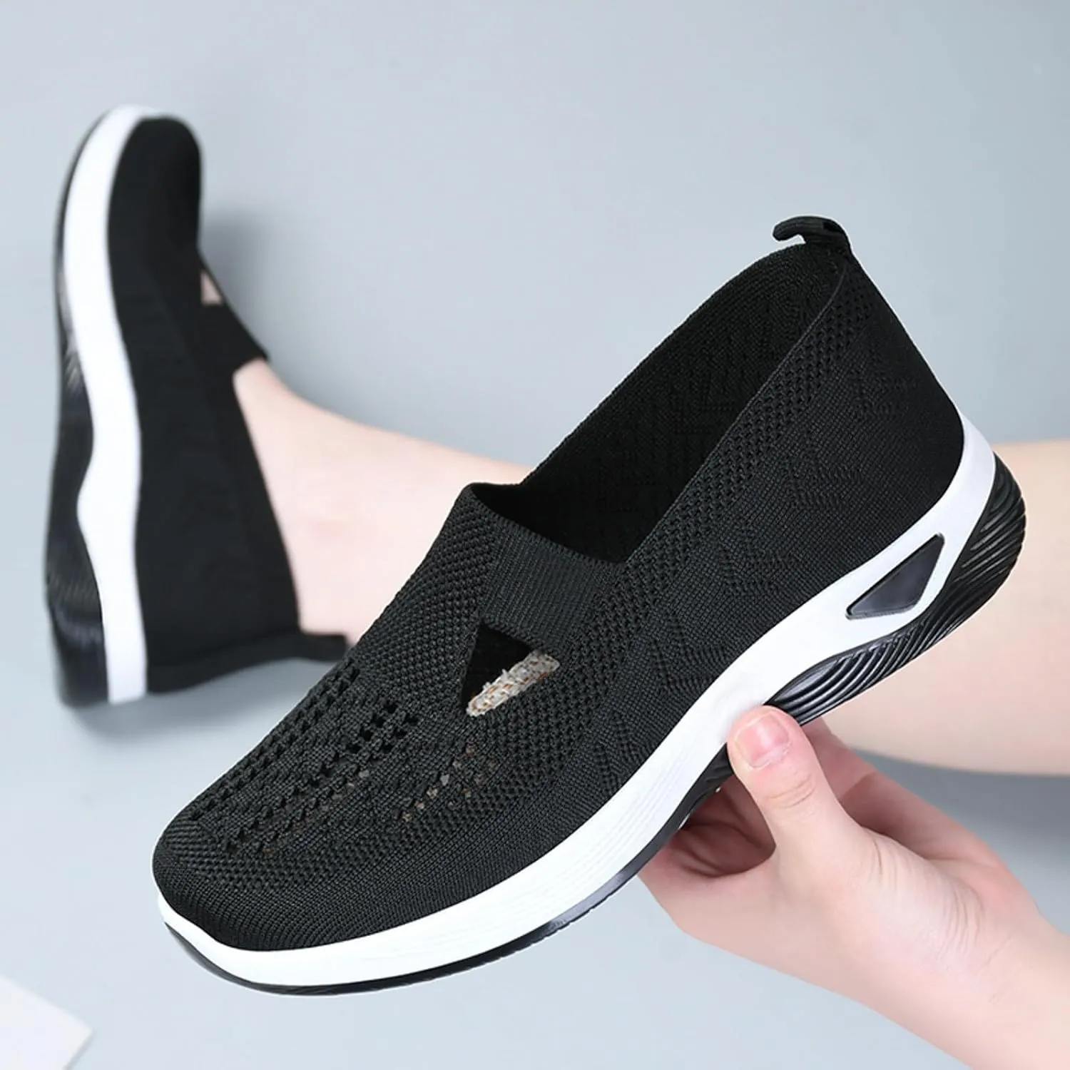 Womens Orthopedic Casual Shoes Slip On Walking Sneakers with Arch Support Comfortable Loafers for Plantar Fasciitis Relief Foot Heel Pain Diabetic Feet