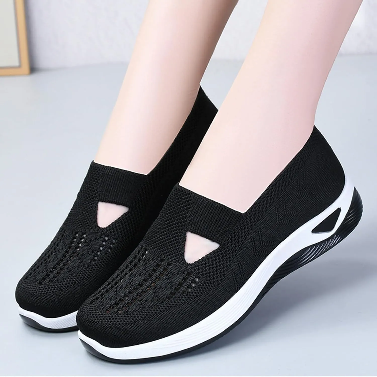 Womens Orthopedic Casual Shoes Slip On Walking Sneakers with Arch Support Comfortable Loafers for Plantar Fasciitis Relief Foot Heel Pain Diabetic Feet