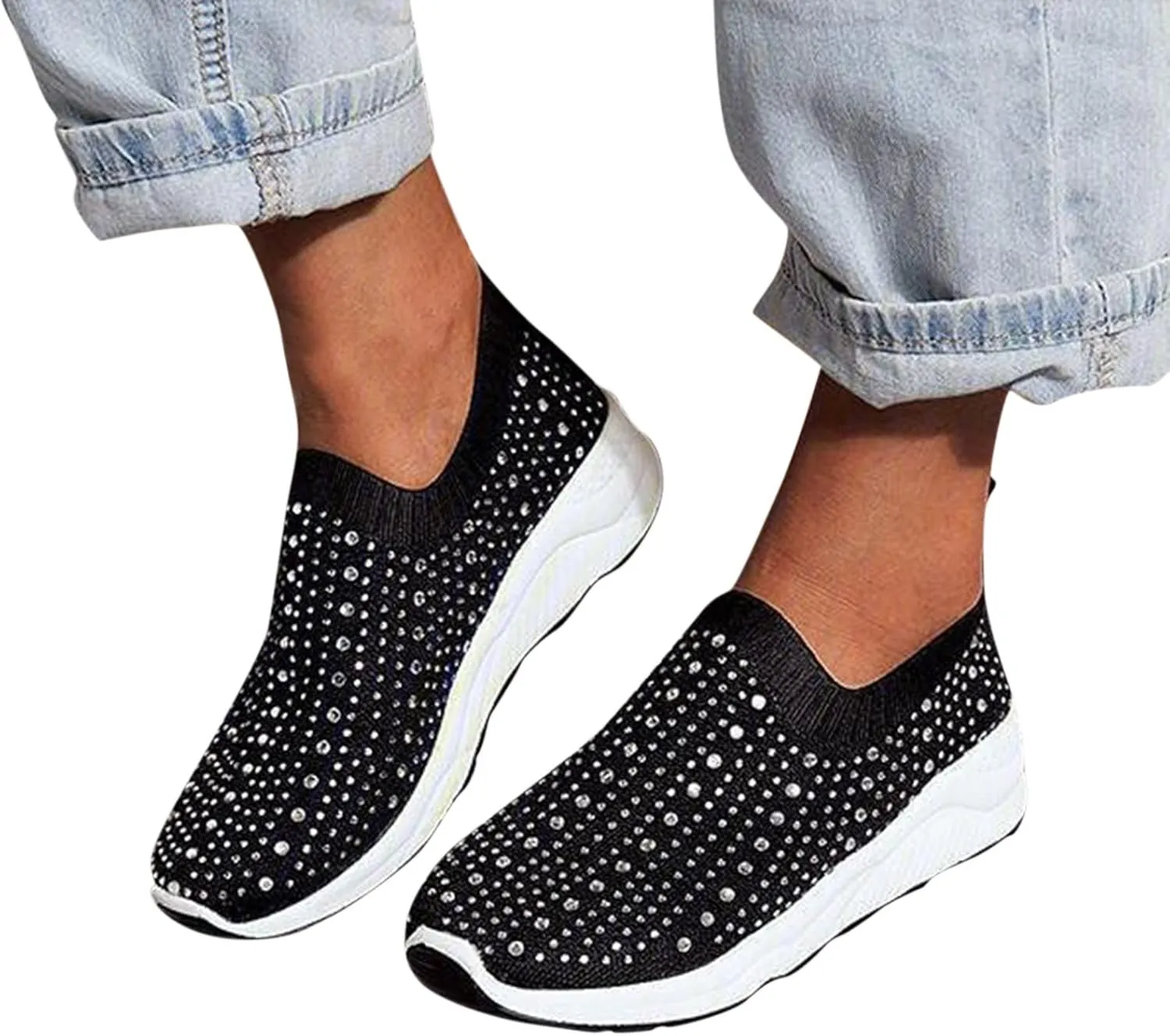 Womens Orthopedic Slip On Walking Shoes Casual Sneakers with Arch Support Comfortable Loafers Plantar Fasciitis Relief Foot Heel Pain Diabetic
