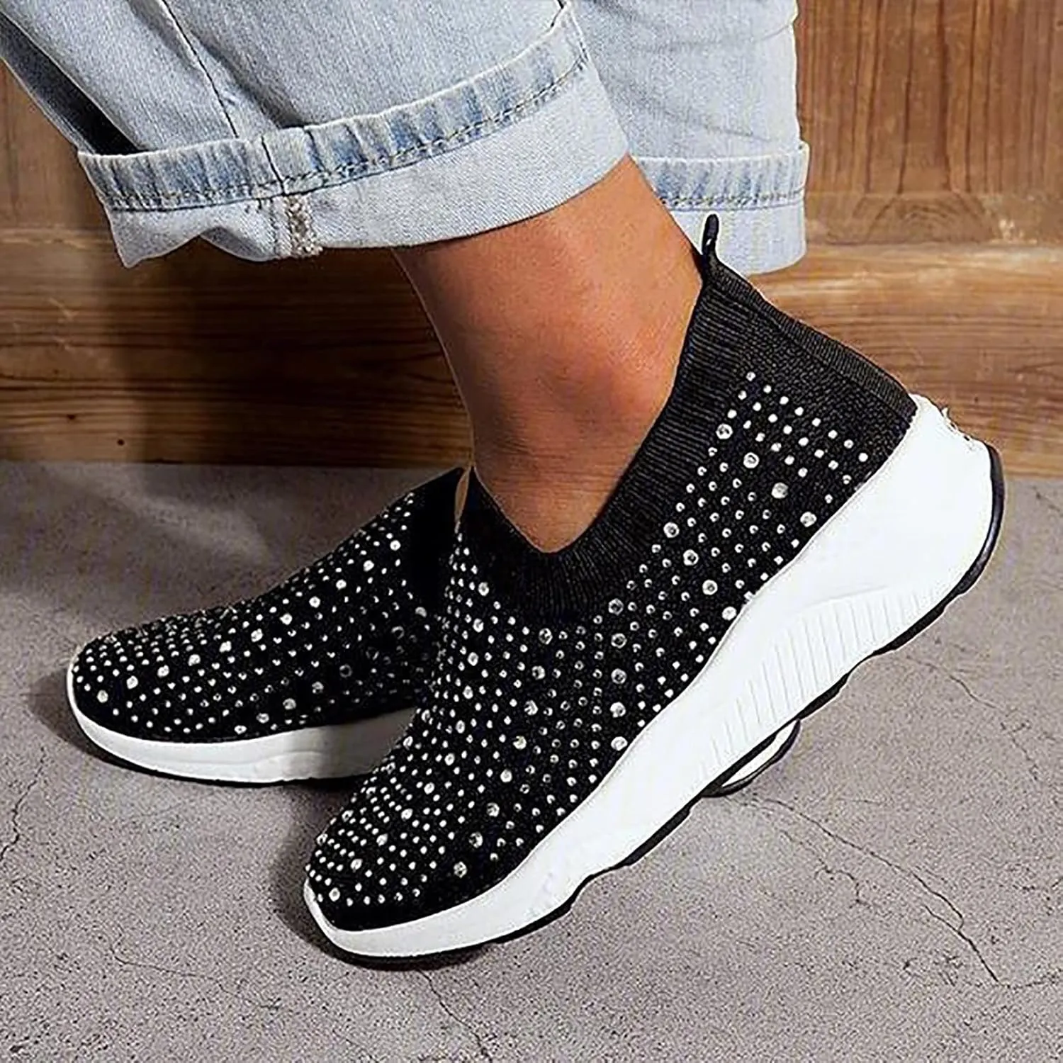 Womens Orthopedic Slip On Walking Shoes Casual Sneakers with Arch Support Comfortable Loafers Plantar Fasciitis Relief Foot Heel Pain Diabetic
