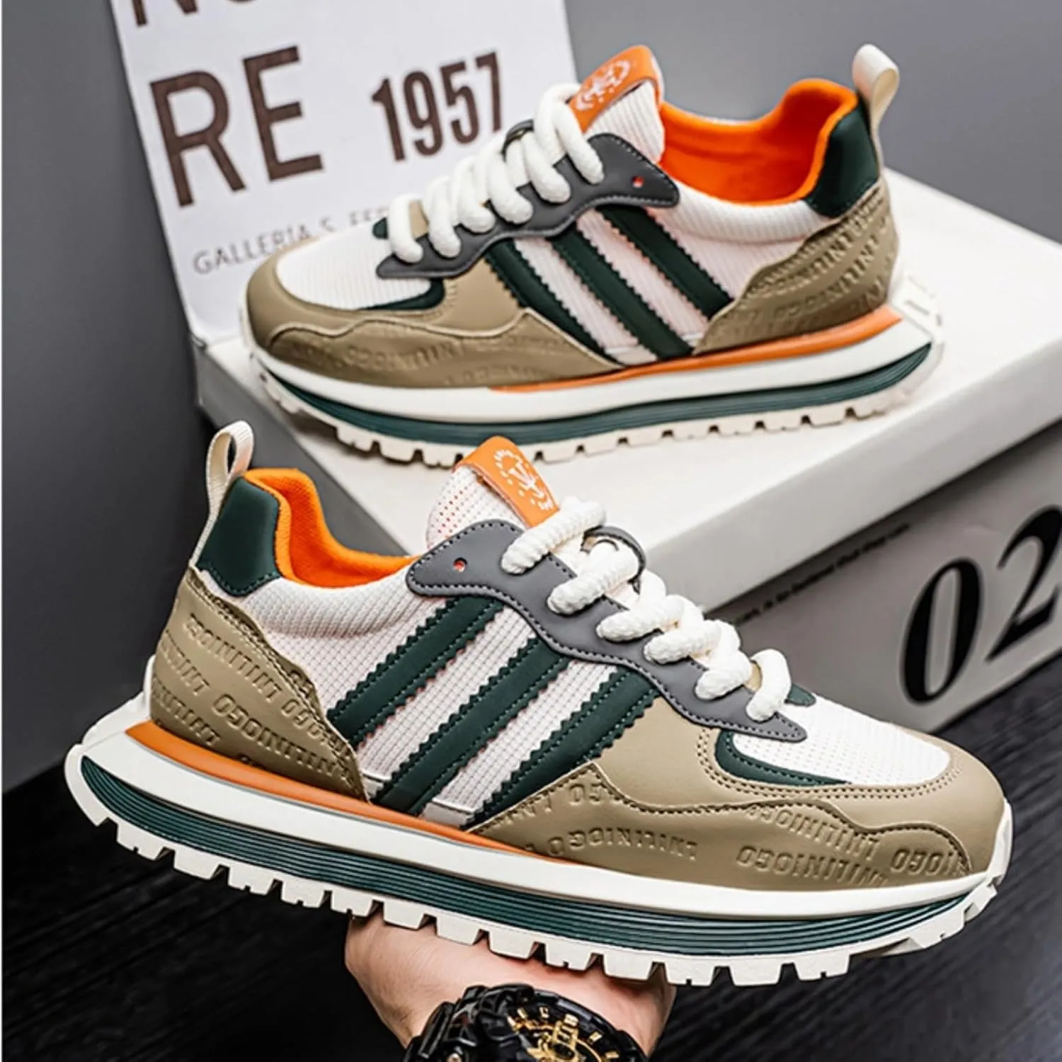 Women’s Retro Jogger Sneakers, Fashion Mesh Suede Trainers, Vintage Street Running Shoes, Iconic Triple Stripe Detailing