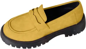 Womens Slip-On Shoes Platform Loafer Comfort Work Shoe Business Casual Shoes Leather Penny Loafers Chunky Loafers