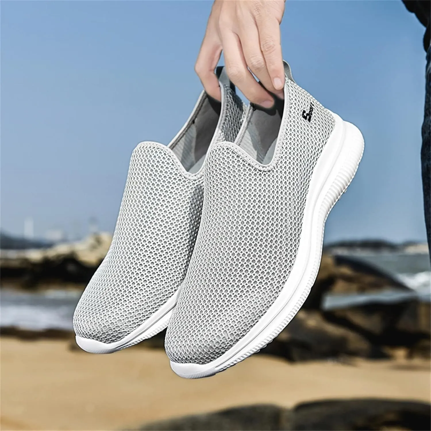 Women's Slip on Walking Shoes Tennis Lightweight Gym Non Slip Work Shoes Women Flat Feet Men's Casual Dress Shoes Waterproof Sneakers Red Tennis Shoe Cross Trainer Shoe