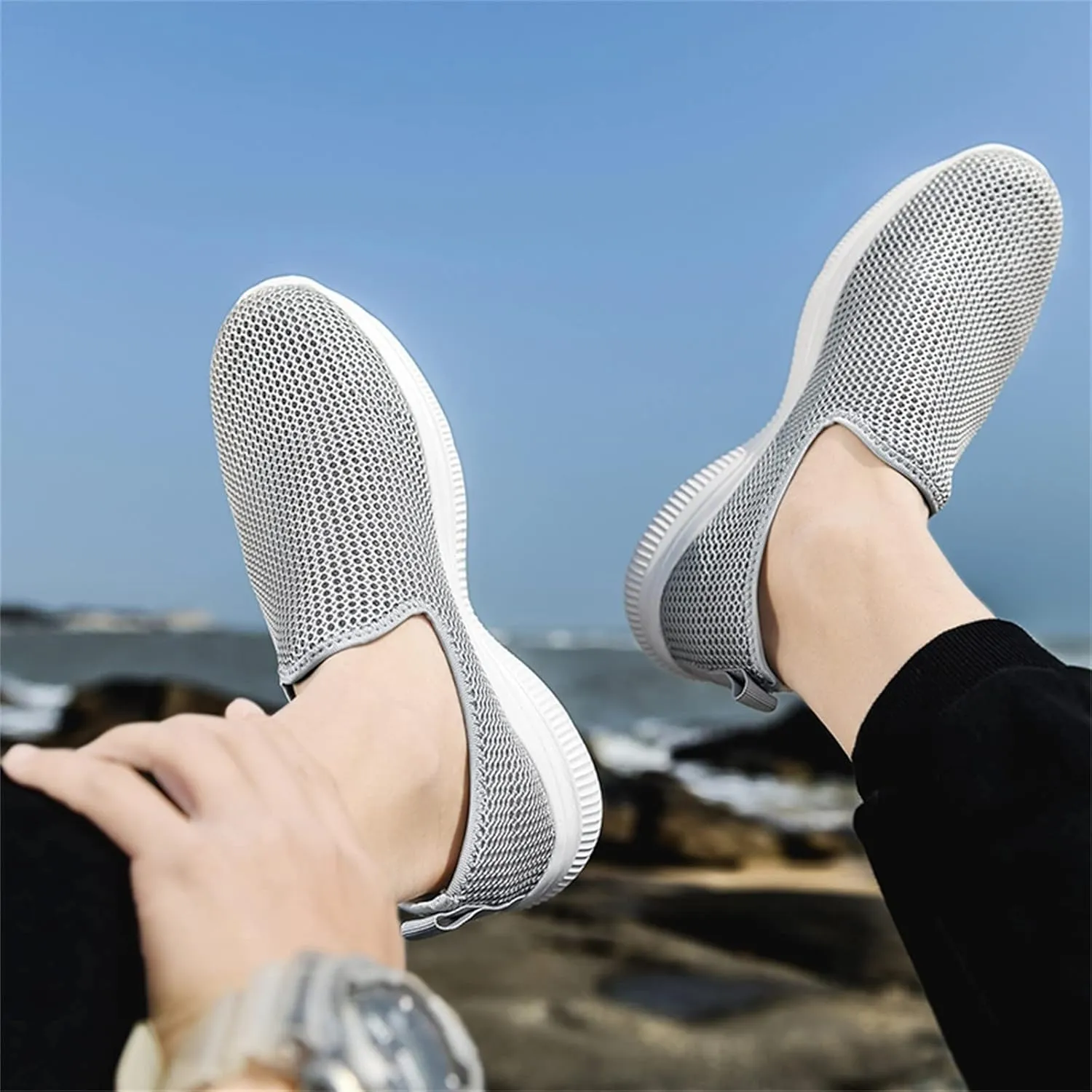 Women's Slip on Walking Shoes Tennis Lightweight Gym Non Slip Work Shoes Women Flat Feet Men's Casual Dress Shoes Waterproof Sneakers Red Tennis Shoe Cross Trainer Shoe