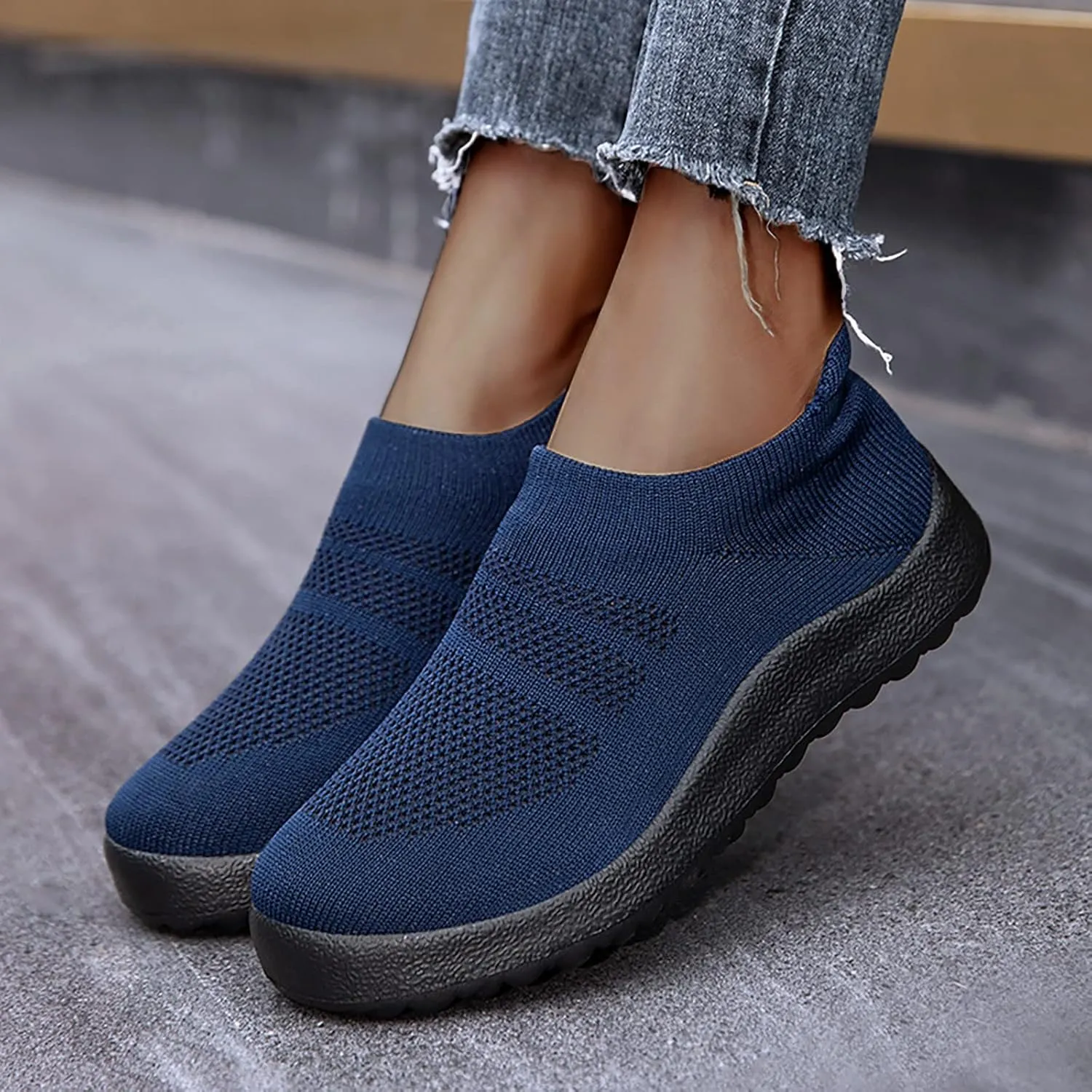 Womens Sneakers 7.5 Wide Width Non Slip Work Shoes Women Black and White Black Tennis Shoes for Women Non Slip Women Black Sneakers Size 7.5 Athletic Shoes Women Size 6.5