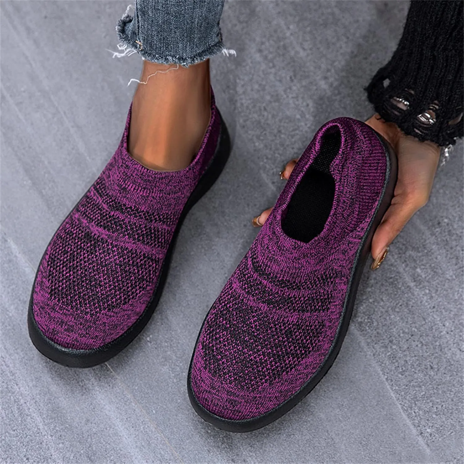 Womens Sneakers 7.5 Wide Width Non Slip Work Shoes Women Black and White Black Tennis Shoes for Women Non Slip Women Black Sneakers Size 7.5 Athletic Shoes Women Size 6.5
