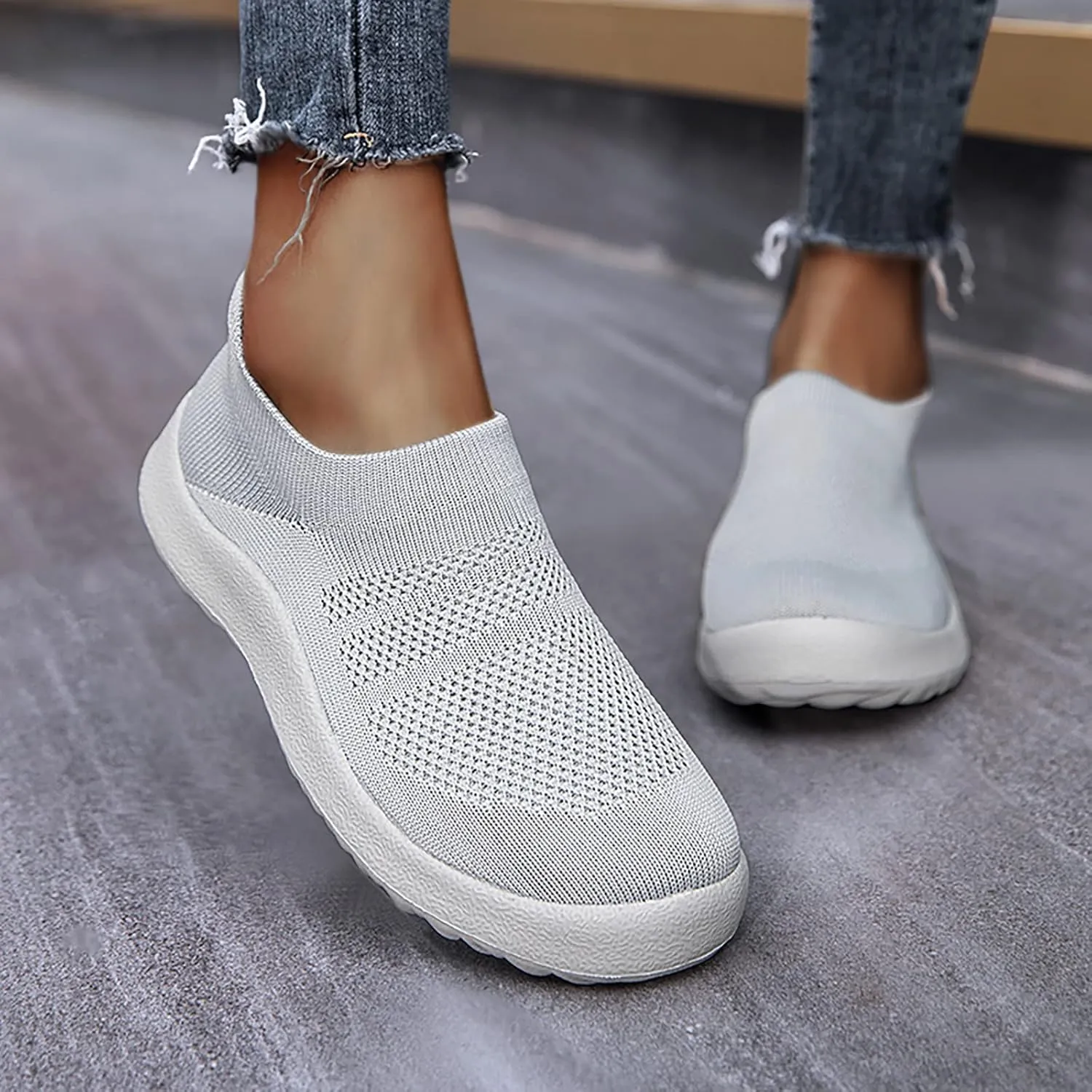 Womens Sneakers 7.5 Wide Width Non Slip Work Shoes Women Black and White Black Tennis Shoes for Women Non Slip Women Black Sneakers Size 7.5 Athletic Shoes Women Size 6.5