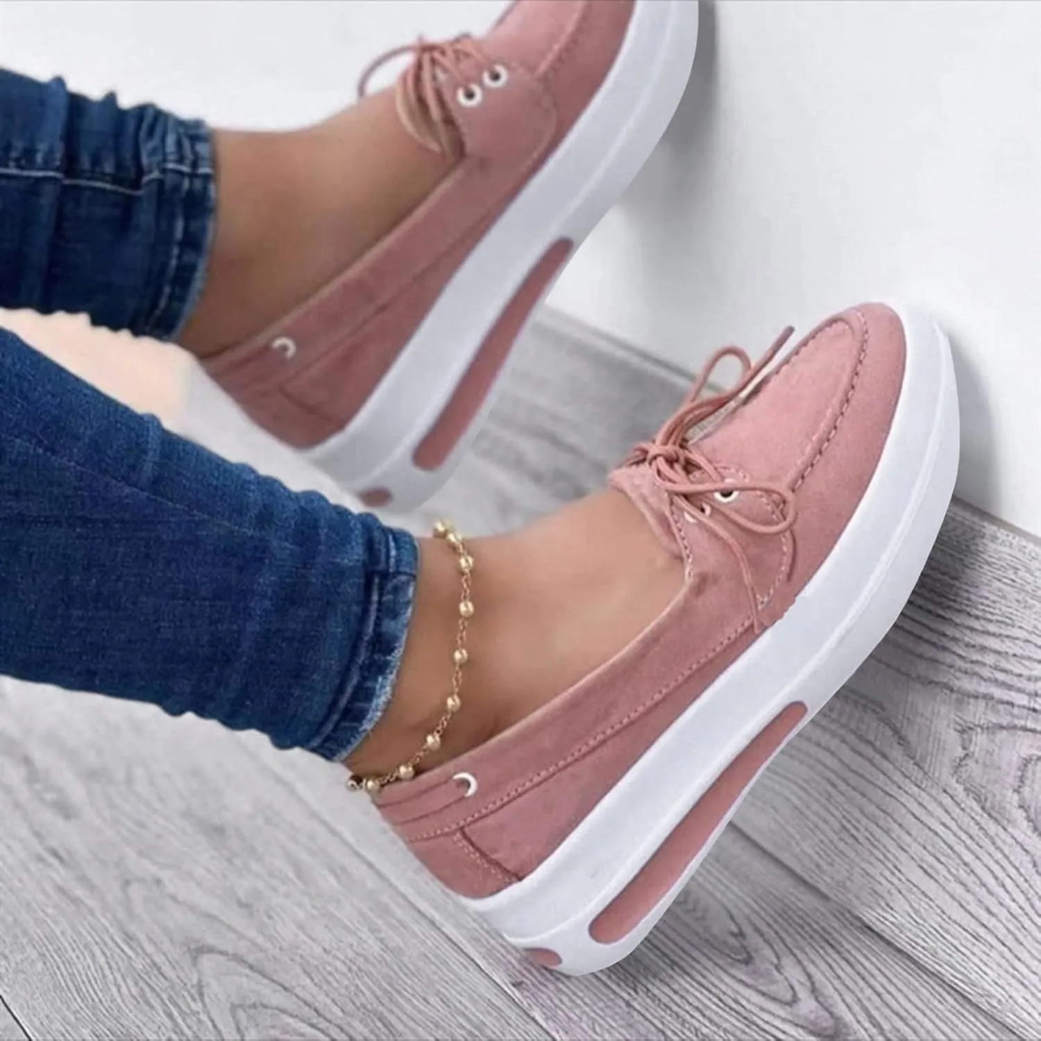 Womens Sneakers Casual Women Comfortable Arch Support Non-Slip Flat Shoes Womens Hiking Shoes Lightweight Women Sneakers Womens Shoes Nursing Casual Slip Ons Wide Width