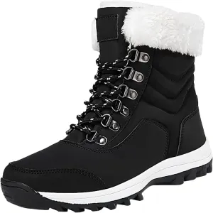 Women's Snow Boots Fleece Lined Cold Proof Boots Insulated Winter Boots Comfort Hiking Boots Outdoor Snow Boots
