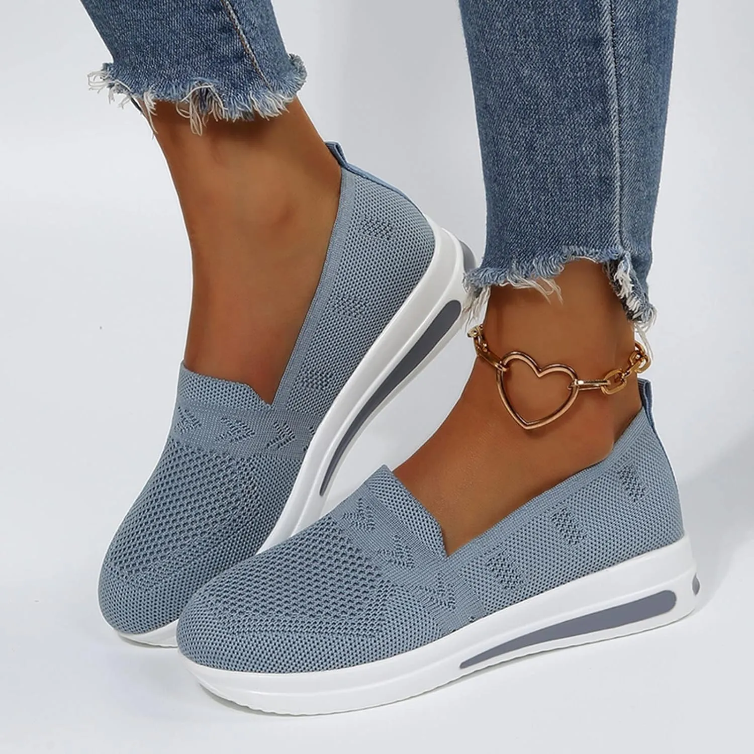 Women's Walking Shoes Orthopedic Sneakers Casual Platform Mesh Loafers Breathable Mesh Running Shoes Comfortable Sneakers