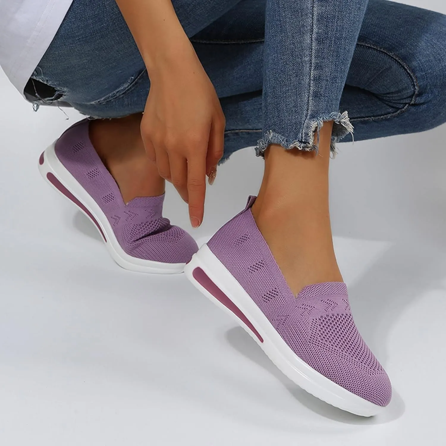 Women's Walking Shoes Orthopedic Sneakers Casual Platform Mesh Loafers Breathable Mesh Running Shoes Comfortable Sneakers