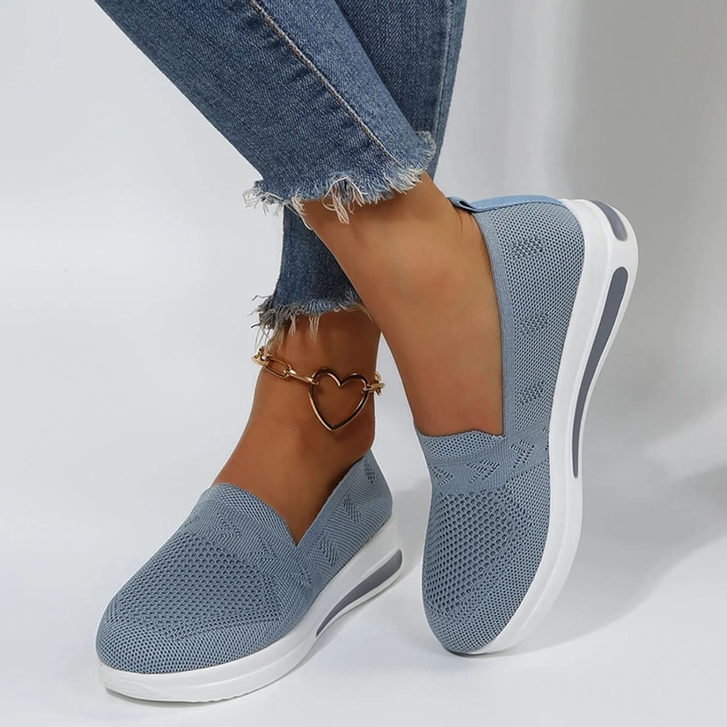 Women's Walking Shoes Orthopedic Sneakers Casual Platform Mesh Loafers Breathable Mesh Running Shoes Comfortable Sneakers