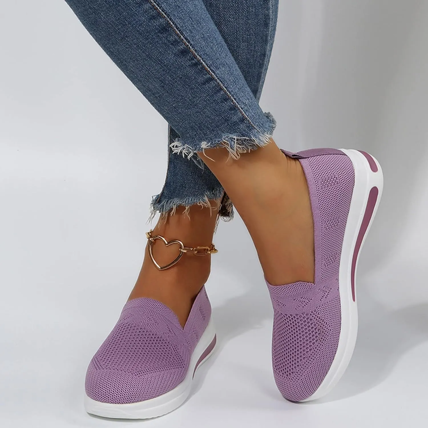 Women's Walking Shoes Orthopedic Sneakers Casual Platform Mesh Loafers Breathable Mesh Running Shoes Comfortable Sneakers