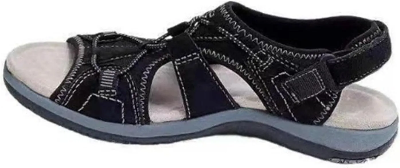Women's Wedge Heel With Arch Support Low Top Round Toe Casual Sandals For Hiking Outdoor Walking Summer Platform Athletic Shoes Women