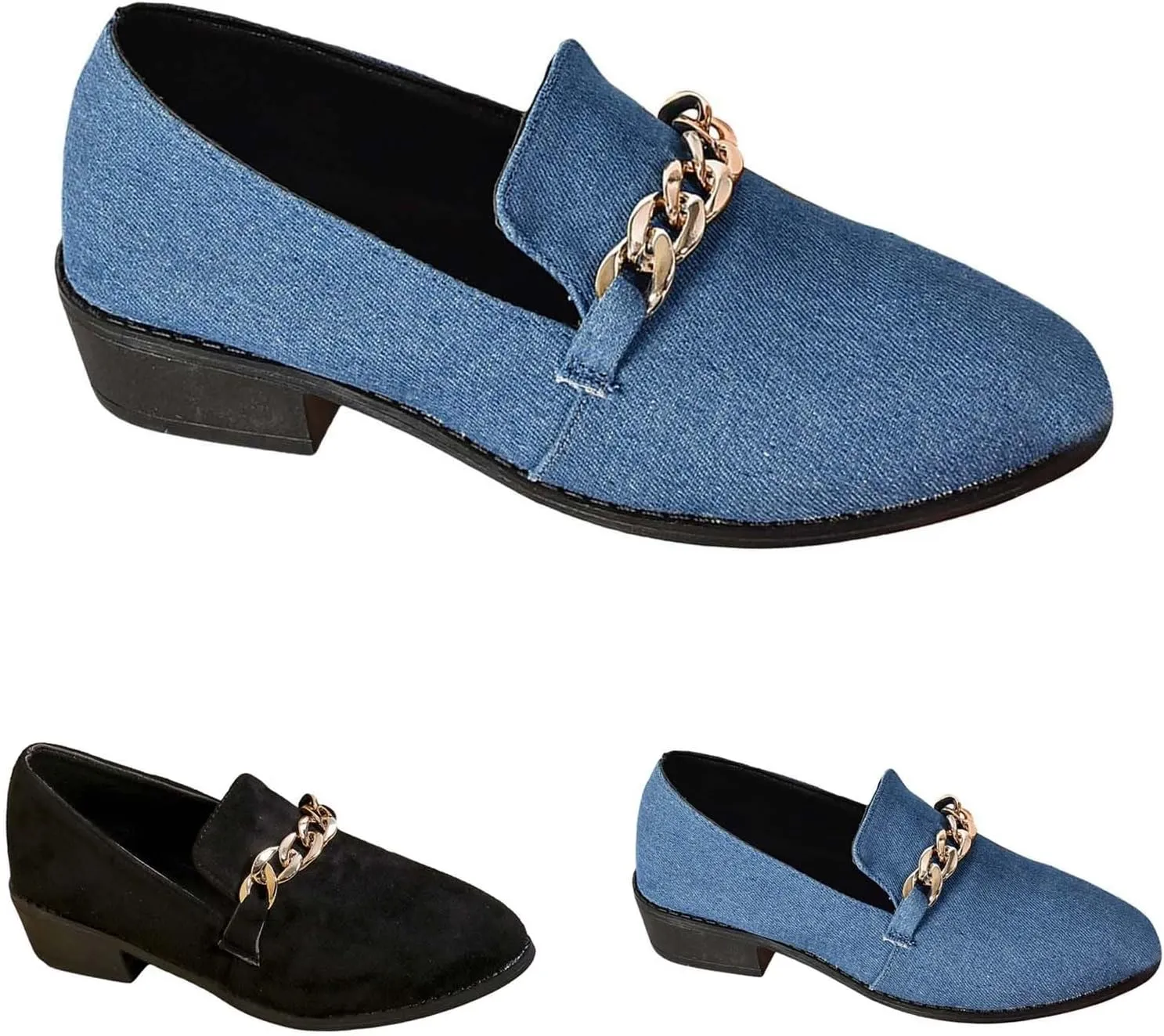 Women's Wide Loafers Shoes Low Heel Suede Leather Work Loafers Business Casual Comfortable Dressy Slip On Penny Shoes
