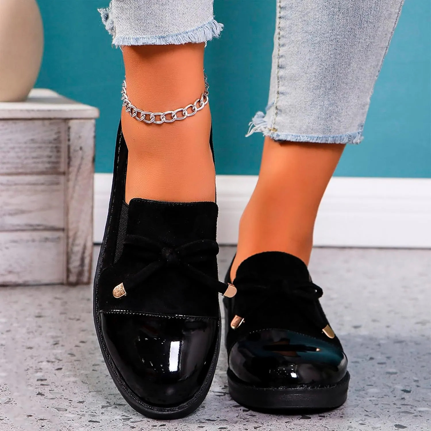 Work Shoes Women Business Casual Shoe Dressy Chunky Loafers Comfortable Office Shoes Penny Loafers Slip On Shoe