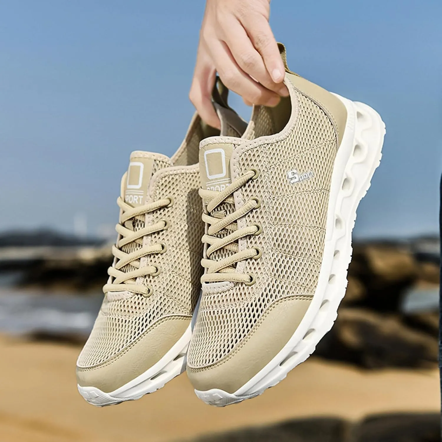 Workout Athletic Sport Shoes for Men Breathable Mesh Comfortable Tennis Shoe Men's Sport Breathable Mesh Shoes