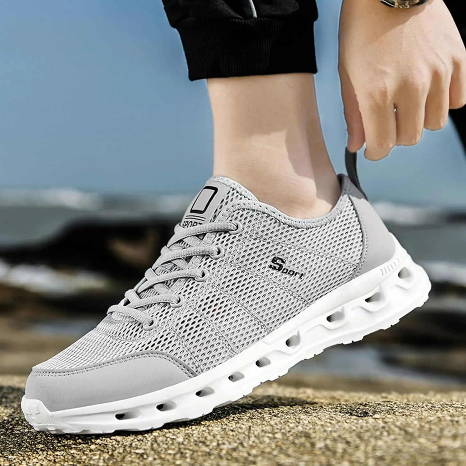 Workout Athletic Sport Shoes for Men Breathable Mesh Comfortable Tennis Shoe Men's Sport Breathable Mesh Shoes