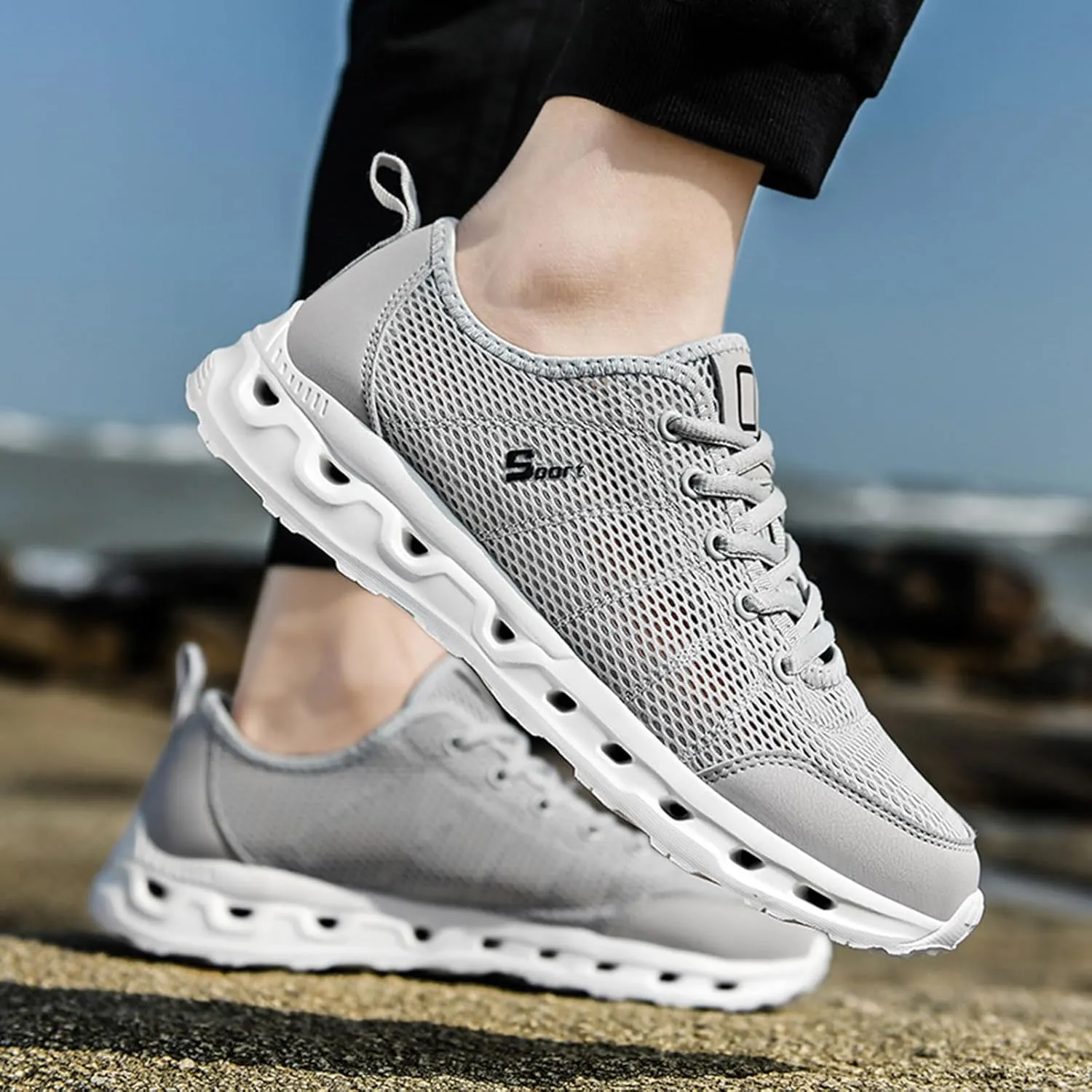 Workout Athletic Sport Shoes for Men Breathable Mesh Comfortable Tennis Shoe Men's Sport Breathable Mesh Shoes