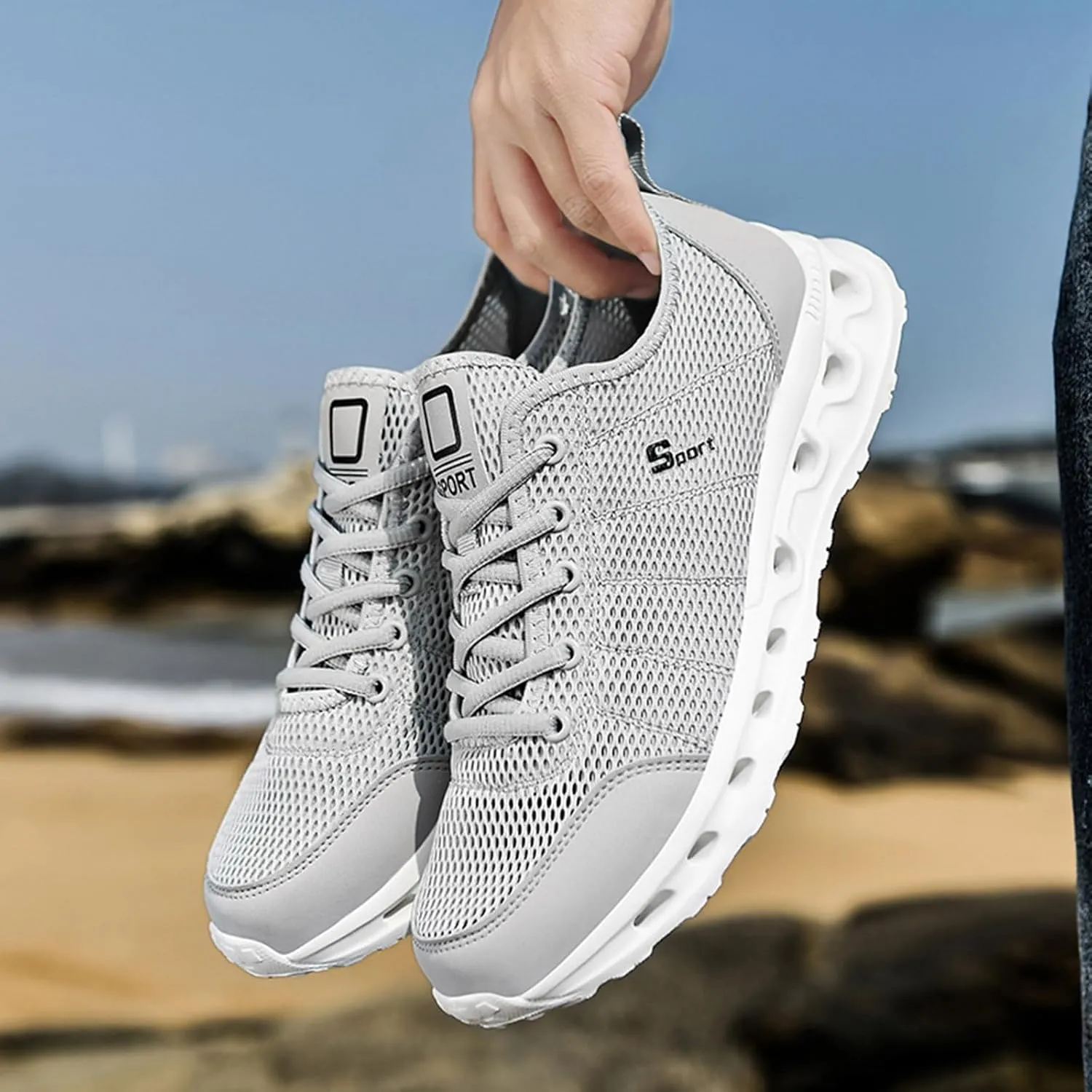 Workout Athletic Sport Shoes for Men Breathable Mesh Comfortable Tennis Shoe Men's Sport Breathable Mesh Shoes