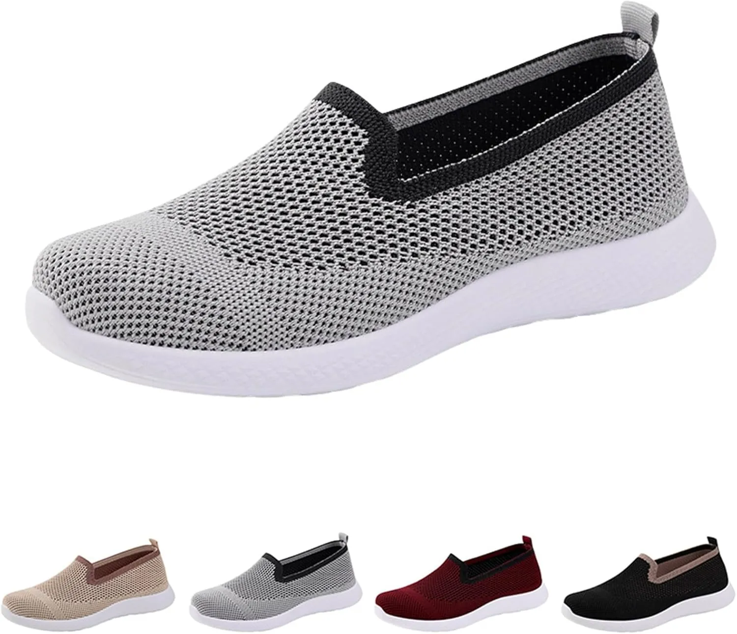 Woven Orthopedic Breathable Soft Sole Casual Sport Shoes Comfortable Lighweight Sneakers Hands Free Comfy Outdoor Walking Shoes for Women