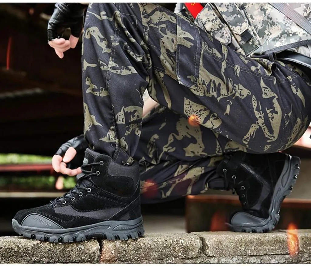 Wygwlg Men's Military Boots Tactical Combat Boots Special Forces Boot Police Ankle Outdoor Non-slip Work Protection Boots