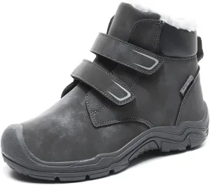 YUKTOPA Kids Winter Outdoor Ankle Hiking Boots Warm Fur Snow Boots Anti Skid Trekking Walking Shoes for Boys Girls