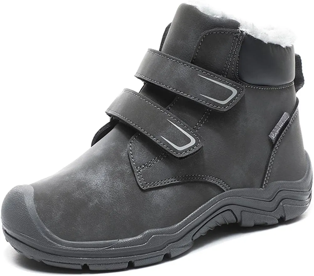 YUKTOPA Kids Winter Outdoor Ankle Hiking Boots Warm Fur Snow Boots Anti Skid Trekking Walking Shoes for Boys Girls
